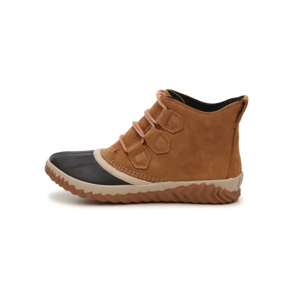 NEW Women’s Sorel OUT N ABOUT PLUS DUCK BOOT ELK BROWN WATERPROOF SIZE 5 ANKLE